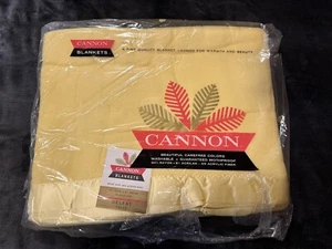 VINTAGE CANNON DELRAY YELLOW W/ SATIN TRIM BLANKET TWIN 72x90 - Picture 1 of 5