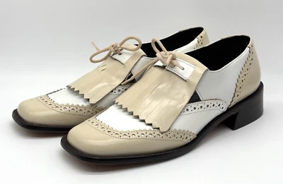 Zapatos Oxford Kenneth Cole vintage para mujer flecos crema marfil talla 6,5 Foto 1 de 4