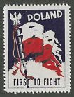 Poland: First to Fight, Early Poster Stamp, N.H.