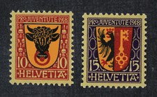 CKStamps: Switzerland Stamps Collection Scott#B10 B11 Mint NH OG