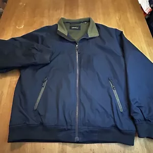 Vintage ORVIS Jacket Mens L Navy Fleece Lined Warm Up Bomber Driving Coat Dad - Picture 1 of 11