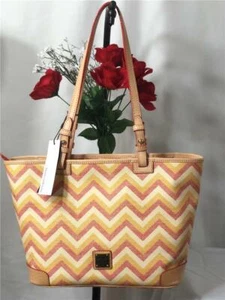 NWT Dooney & Bourke Leisure Shopper Tote in Yellow/Orange Zip Zap Pattern $228 - Picture 1 of 12