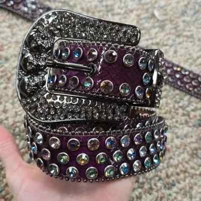 Western Estrás Bling Cinturones Rodeo Vaquero Vaquera Grande 50" NUEVO Negro, Plateado Foto 1 de 4