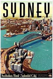 Sydney - Australia- Vintage Travel Poster, Retro Posters #1 - Picture 1 of 6