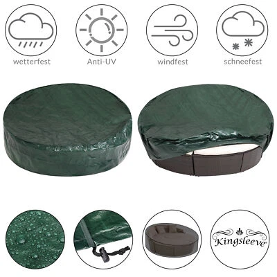 KINGSLEEVE Abdeckung Schutzhülle Abdeckplane Sonneninsel Plane Hülle Gartenmöbel Rund Oval