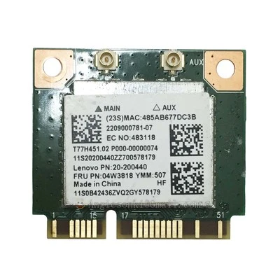 Realtek RT8723BE Wi-Fi + BT4.0 WLAN Card for Lenovo 04W3818 E440 E540 S440 B5400 - Image 1 of 4