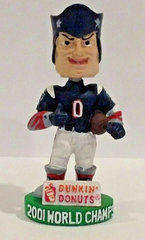2001 New England Patriots Pat Team Mascot Mini Bobble Head Dunkin Donuts Promo Cover