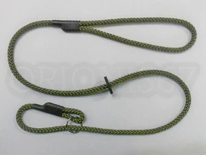 HANDMADE ENGLISH GUN DOG SLIP LEAD 8mm BRAIDED ROPE OLIVE LENGTHS 1.2m - 10m - Picture 1 of 1