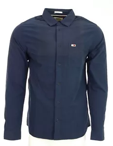 Tommy Vaqueros Camisa Azul Marino Hombre Corte Regular Solid Poplin DM05991 - Imagen 1 de 9
