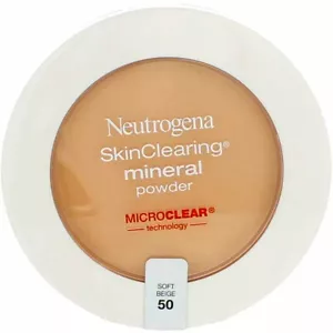 4 Pack Neutrogena SkinClearing Mineral Powder, Soft Beige 50, 0.38 oz - Picture 1 of 3