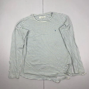 Quba & Co T-Shirt 10 Blue Womens Stripey Long Sleeve Top Round Neck Cotton Tie - Picture 1 of 17