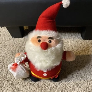 Peluche vintage de Papá Noel 13" juguete barba regalo bolsa Navidad - Imagen 1 de 12