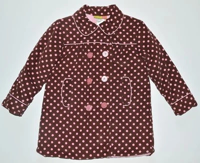 Penelope Mack Toddler Girls' Corduroy Coat 5T Insulated Brown Pink Polka Dot - Image 1 of 4
