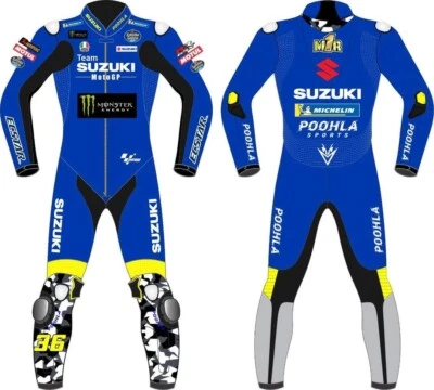 NEW Joan Mir Suzuki Team 2022 Model Motogp Motorbike Leather Racing Suit - Image 1 of 3
