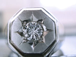 VINTAGE SCHWERER PLATIN DIAMANT HERREN RING GRÖSSE 8,5 16,2gr - Bild 1 von 15