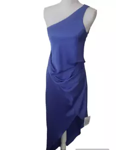 Precioso Vestido de Noche de un Hombro para Mujer Asos Azul Asimétrico Talla 4 Nuevo con Etiquetas - Imagen 1 de 9