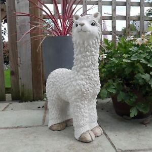 Llama Garden Ornament White Alpaca Sculpture Llamas Mia Statue Large Decor GIFT