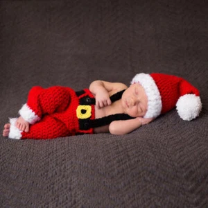 Weihnachten Baby Kleidung Fotografie Requisiten Kostüm Strampler Xmas Outfit - Bild 1 von 3