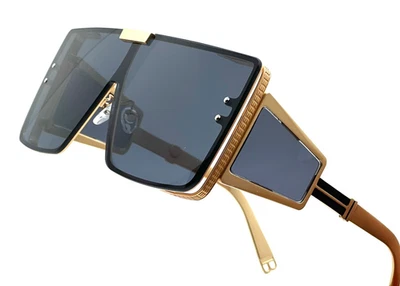 Hombres Mujeres Gafas de sol Diseñador Lente Única Gran Tamaño Grandes Tonos Cuadrados Moda Foto 1 de 4