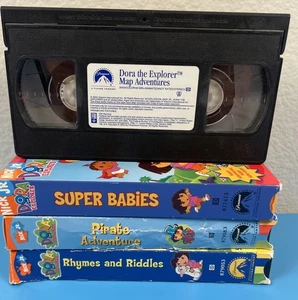 Dora the Explorer VHS Lot Karte, Reime, Pirat, Super Babys 4 Kassetten Nick Jr - Bild 1 von 6