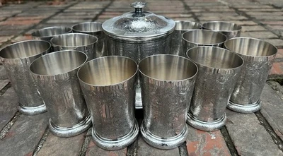 Caja de galletas Barker Ellis England placa de plata grabada con patas florales / (12) juleps Foto 1 de 4