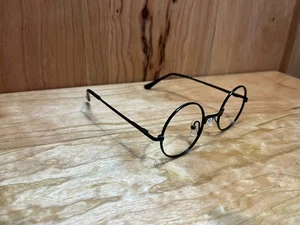Round Wire Rim Eyeglasses Frames Black Metal Vintage Style 4.5” Wide Unisex - Picture 1 of 3