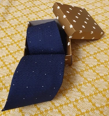 Corbata Cerruti 1881 Azul Marino 100% Seda Hecha en Francia Micro Puntos 8cm Foto 1 de 4