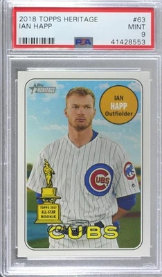 2018 Topps Heritage Base Ian Happ #63 PSA 9 MINT - Image 1 of 2