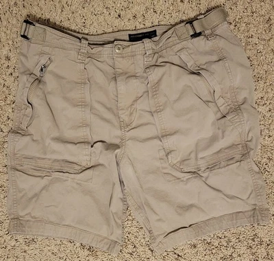 Pantalones Cortos Carga Abercrombie & Fitch Para Hombres 34 Beige Caqui Senderismo Bolsillos con Cremallera Y2K Foto 1 de 4