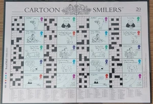 LS13 SMILERS SHEET CROSSWORD CARTOONS 20 X 1ST CLASS WITH LABELS ATTACHED MNH - Picture 1 of 1