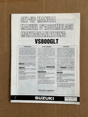 NOS GENUINE SUZUKI WORKSHOP SET UP ASSEMBLY MANUAL VS 800 GLT VS800GLT 1995 - Image 1 of 3