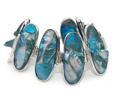 Brazalete Tenis Plata Esterlina 925 Perla Biwa Azul Marino Natural SQ3-7 Foto 1 de 3