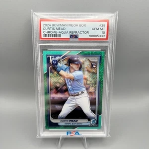 2024 Bowman Mega Box Chrome Curtis Mead PSA 10 Gem Mint #28 Aqua Refractor - Picture 1 of 2