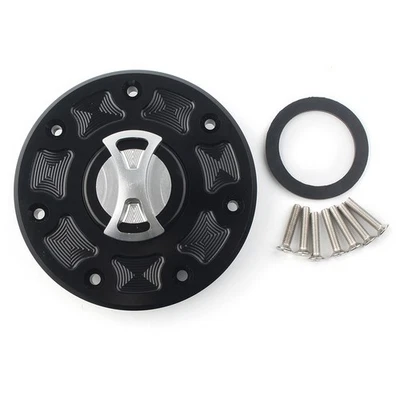 Fuel Gas Tank Cap Cover For Kawasaki NINJA 500 ZX-6 ZX-7 ZX-9 ZRX-1100 silver Foto 1 de 4