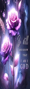 " BE STILL" VERSE, ROSES FLOWERS, BIRDS,DOGS,CATS,FAIRIES-BOOKMARK & TASSEL - Foto 1 di 1