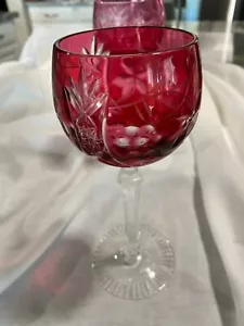 BEYER BEZ1 CRANBERRY Crystal Hock Wine Cut-to-Clear 7 3/4" Excel't (2 Available) - Picture 1 of 7