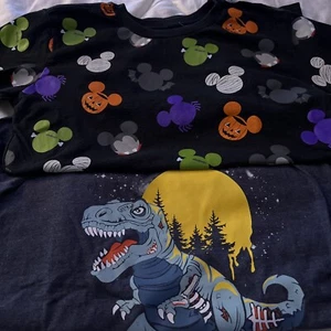 Lot Of 2 Boys Halloween T-shirts Size 12/14 Disney And Dinosaur EUC - Picture 1 of 5