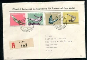 Liechtenstein #308-311 First Day cover to PENNSYLVANIA Summer Sports Cat 120 - Picture 1 of 2
