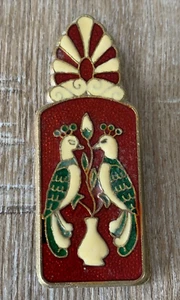 VINTAGE PAPERCLIP BRASS & ENAMEL CLOISONNE BULLDOG CLIP - Picture 1 of 4