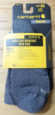 Carhartt Force Grid Midweight Crew 袜子女式鞋码 7-9.5沥青希瑟 — 第 1/3 张图片