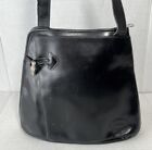 Vintage Longchamp Black Leather Bag With Silver Bamboo Metal Clasp GUC