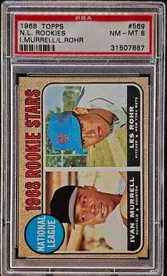 PSA 8 NM-MT 1968 Topps Ivan Murrell Les Rohr #569 Mets Astros - Image 1 of 2