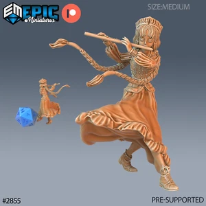6K Harz 32 mm epische Miniaturen nordische Barden Mädchen Flöte spielen (Medium) für D&D - Bild 1 von 1