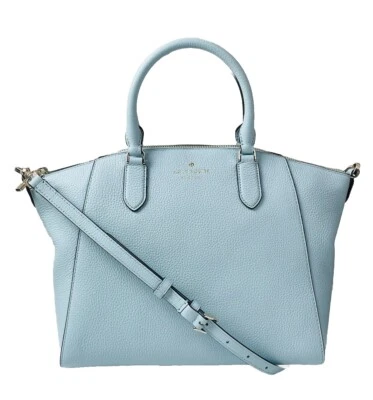 Cartera de cuero granulado azul cielo escarchado Kate Spade Parker nueva con etiquetas Foto 1 de 4