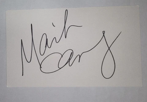 Mariah Carey Signed Index card Cover