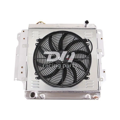 3Rows Aluminum Radiator+Shroud+Fan For 1987-2006 Jeep Wrangler TJ YJ 4.0L l4 l6 - Image 1 of 4