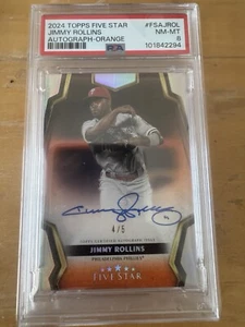 2024 Topps Five Star Jimmy Rollins Auto Orange /5 PSA 8 - Picture 1 of 2