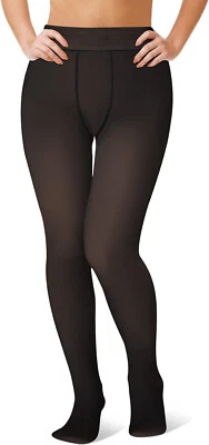 Women's Fleece Lined Tights Fake Translucent Thermal Pantyhose Thicken - Image 1 of 4