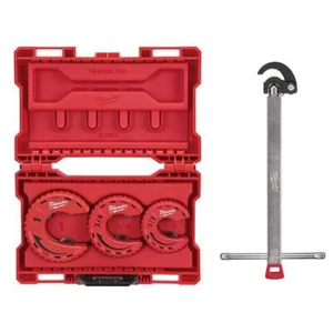 Milwaukee Close Quarter Tubing Cutter Set w/1.25" Basin Wrench Hand Tool 4-Piece - Picture 1 of 12