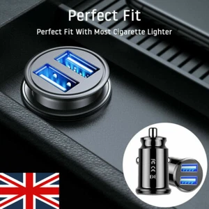 Black Dual USB Smart Car Fast Charger Adapter 3.1A For Mobile Phone Tablet GPS. - Picture 1 of 10